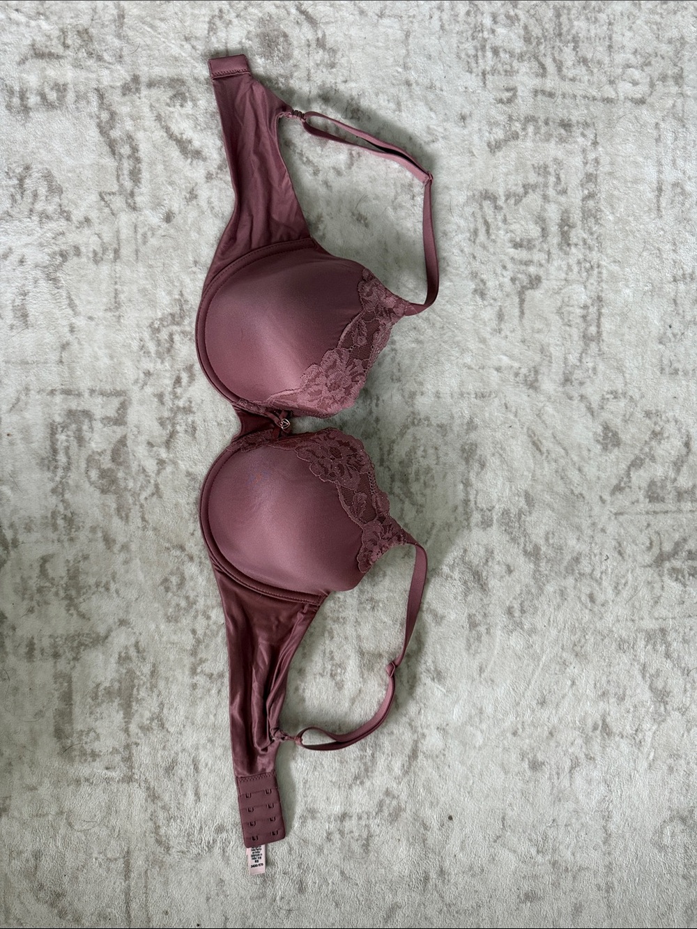 Victoria's Secret Mauve Lace-Trim T-Shirt Bra